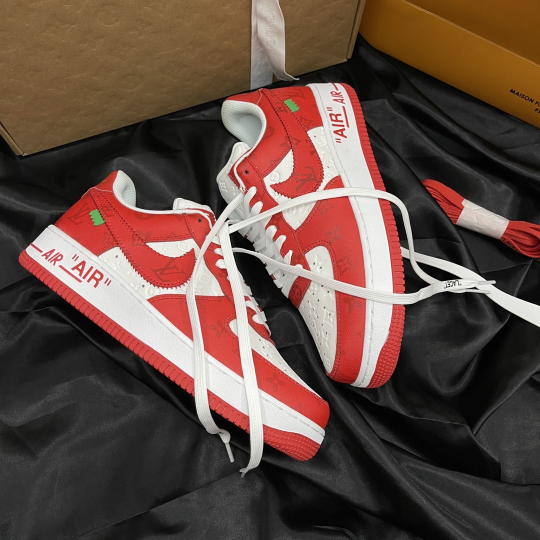 L*V Nike Air Force 1 Low By Virgil Abloh White Red