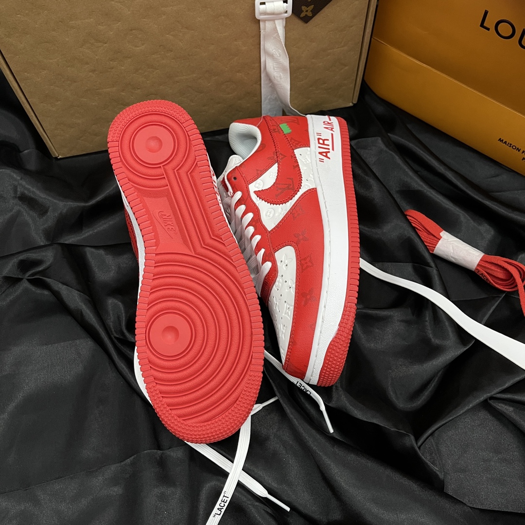 L*V Nike Air Force 1 Low By Virgil Abloh White Red