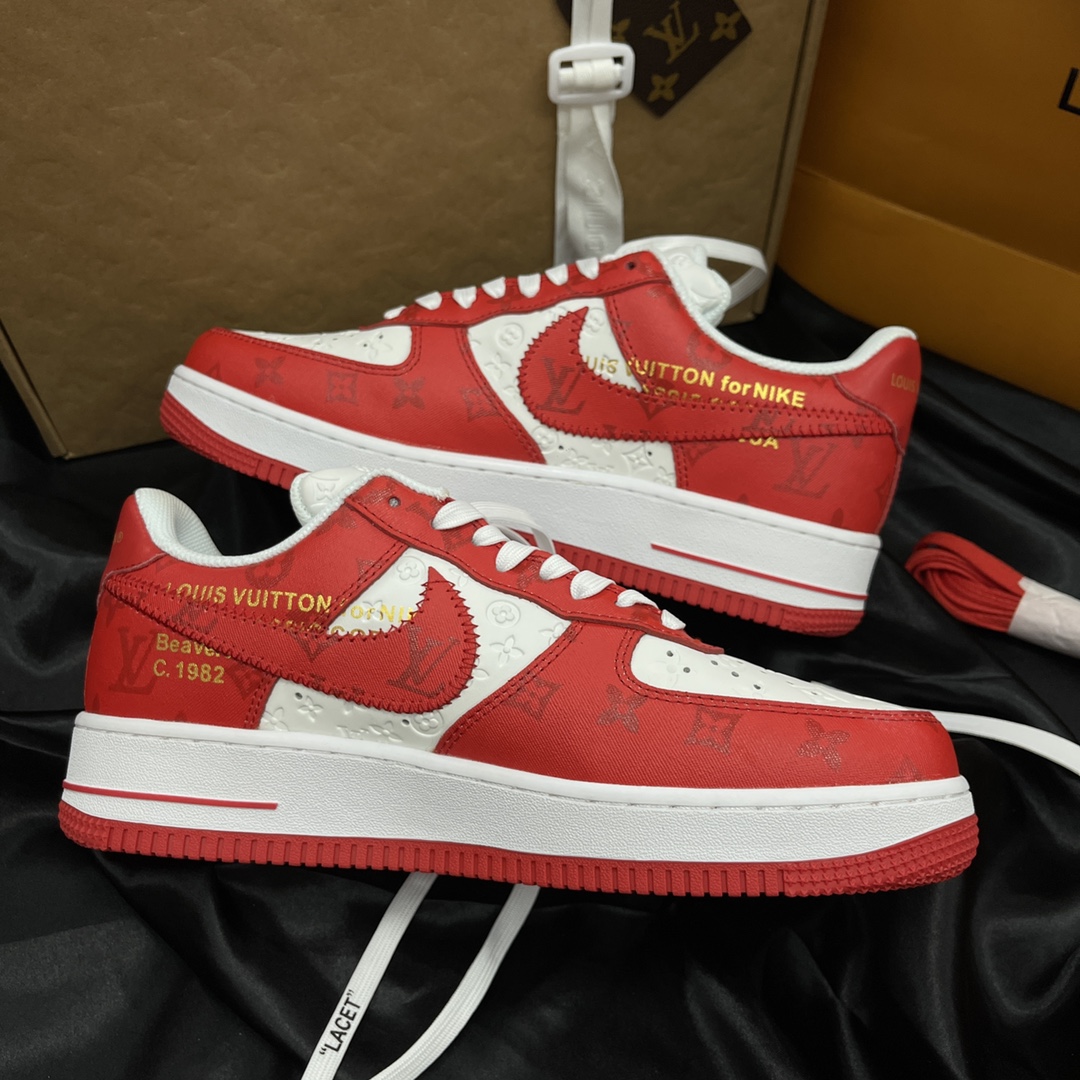 L*V Nike Air Force 1 Low By Virgil Abloh White Red