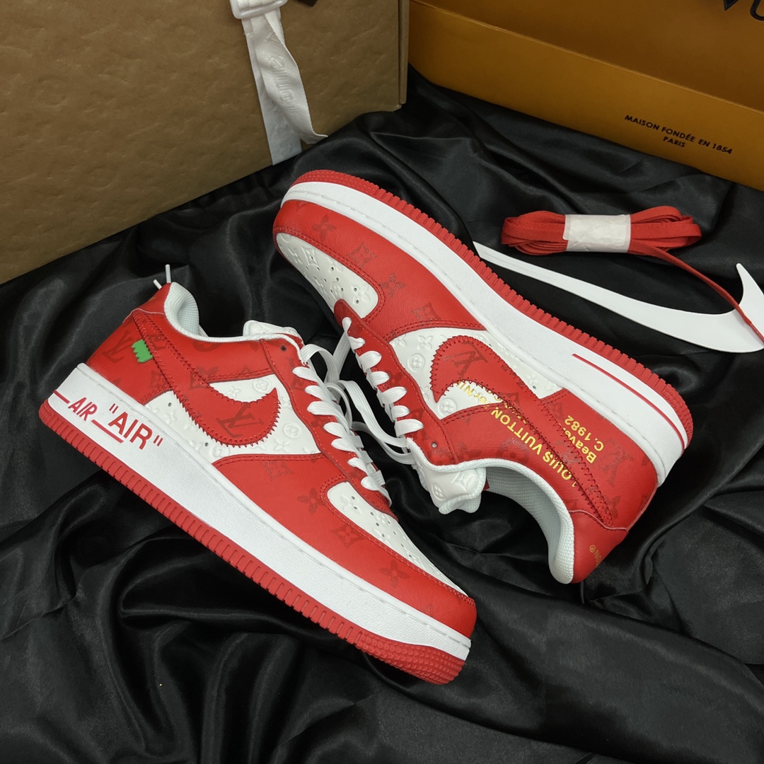 L*V Nike Air Force 1 Low By Virgil Abloh White Red