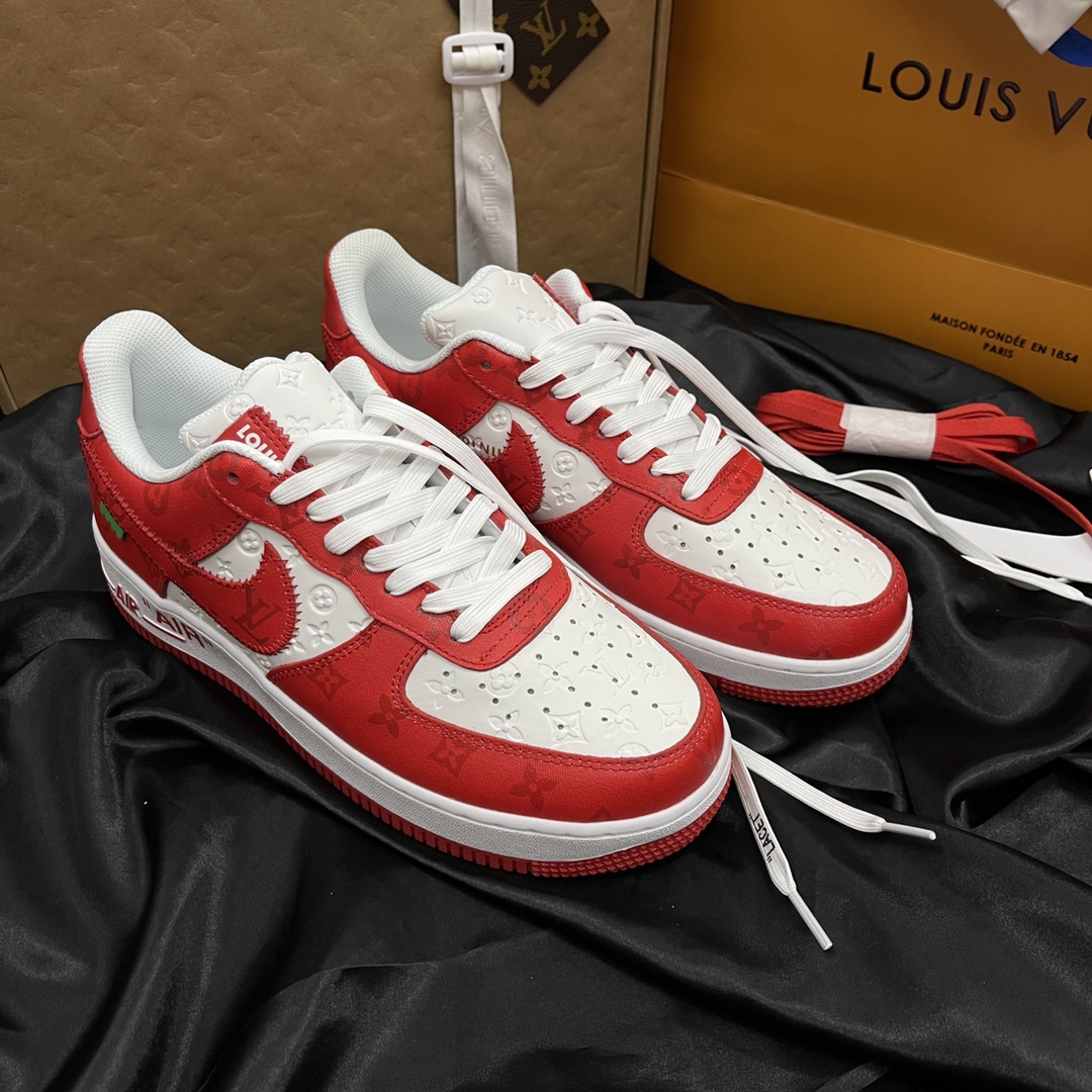 L*V Nike Air Force 1 Low By Virgil Abloh White Red