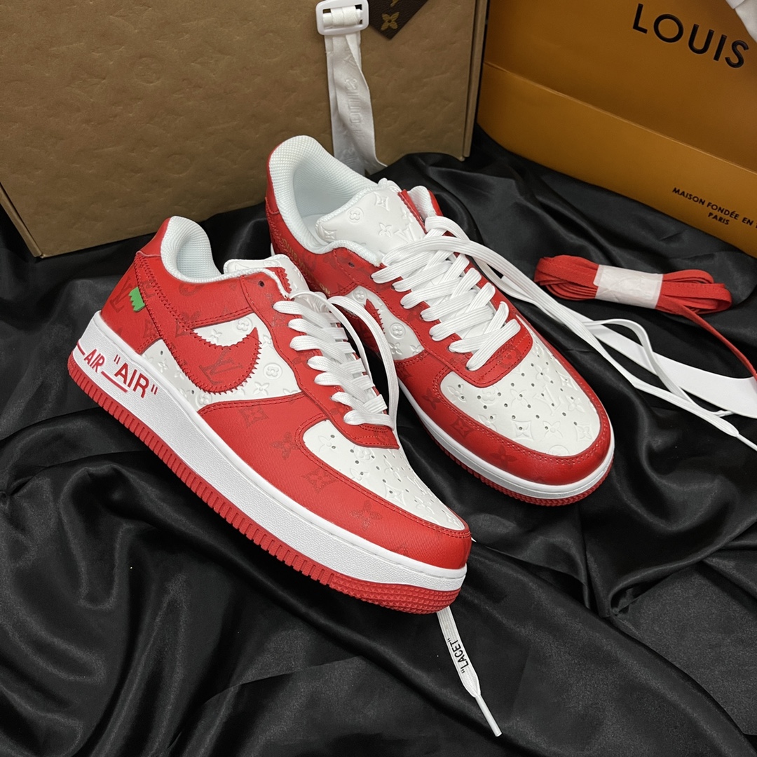 L*V Nike Air Force 1 Low By Virgil Abloh White Red