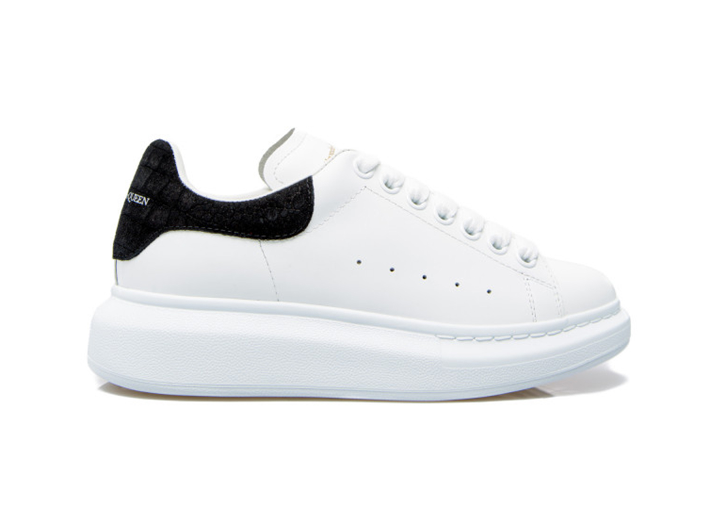 Alexander McQueen Oversized Black Embossed Suede Croco