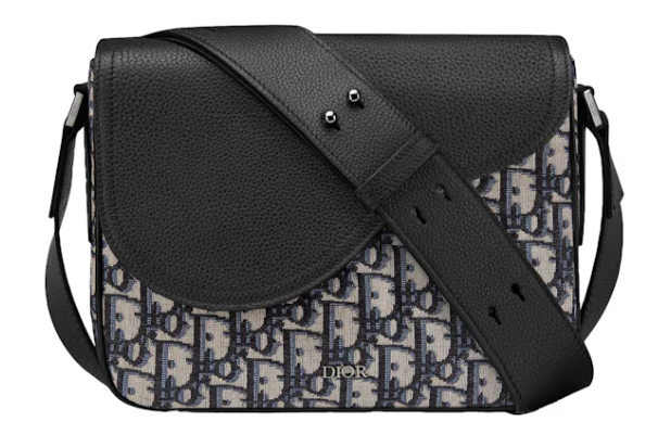 Dio* Saddle Messenger Bag Mini Oblique Jacquard Black