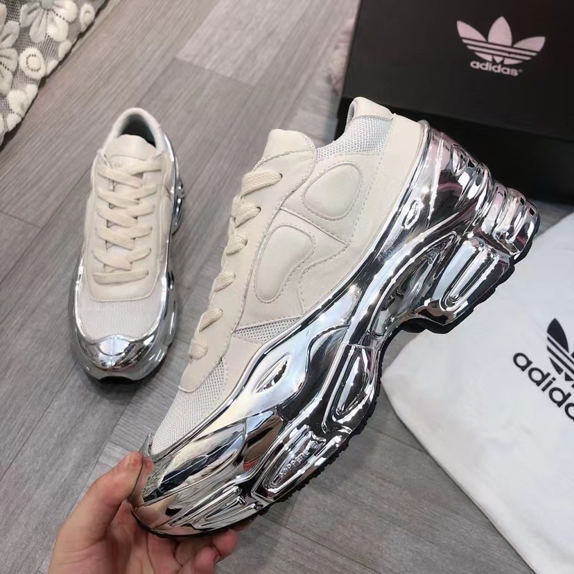 adida* Ozweego Raf Simons Cream White Silver Metallic