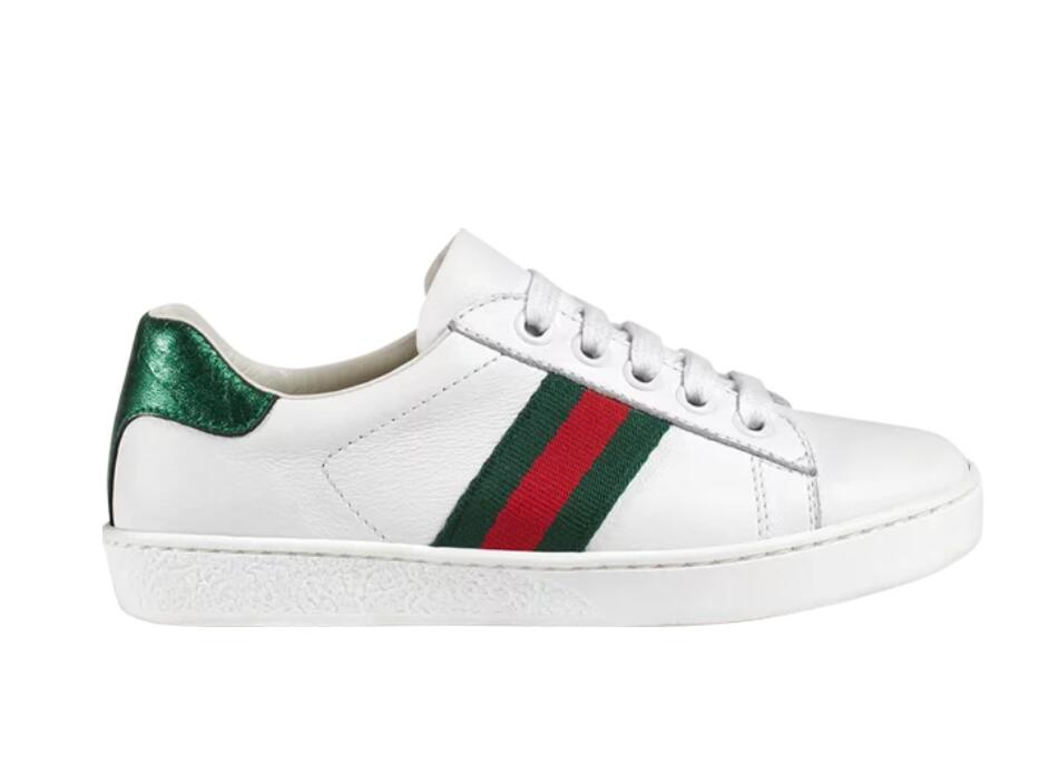 Gucc* Ace Leather Kids ‘White Green Red’