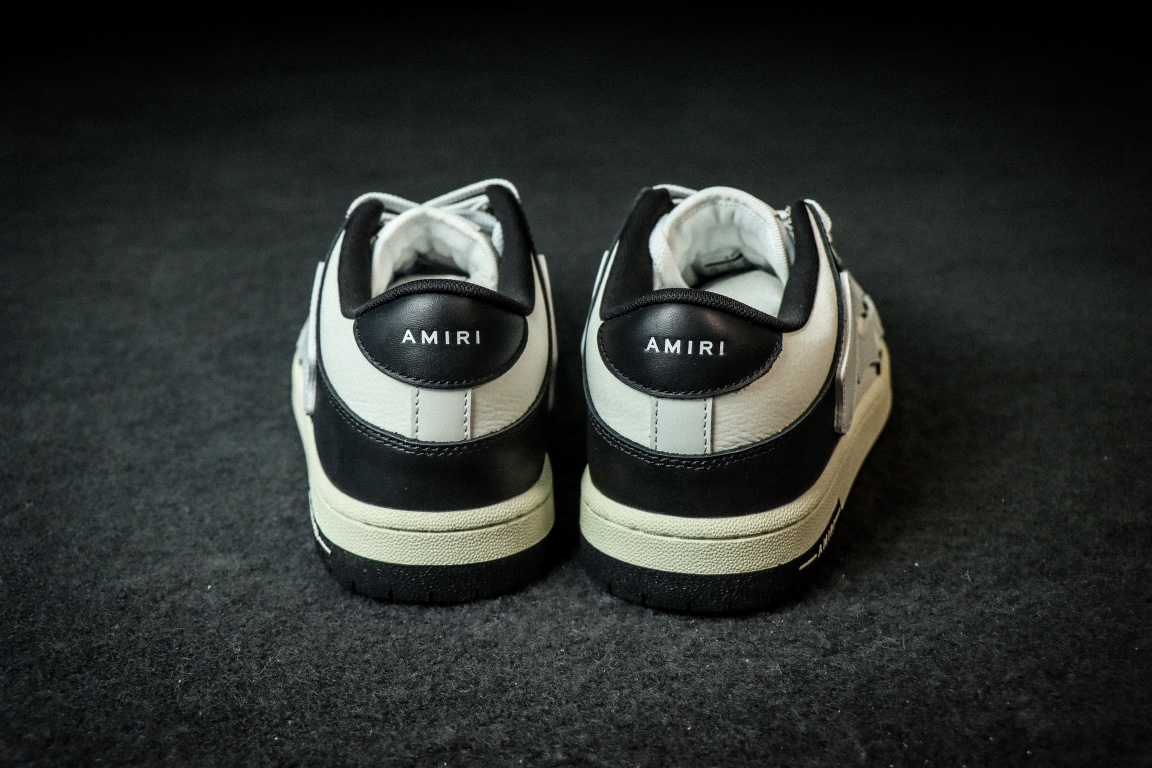 AMIRI Skel Top Low White Black White