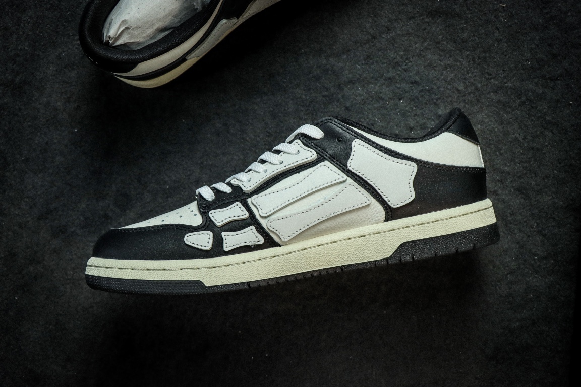 AMIRI Skel Top Low White Black White