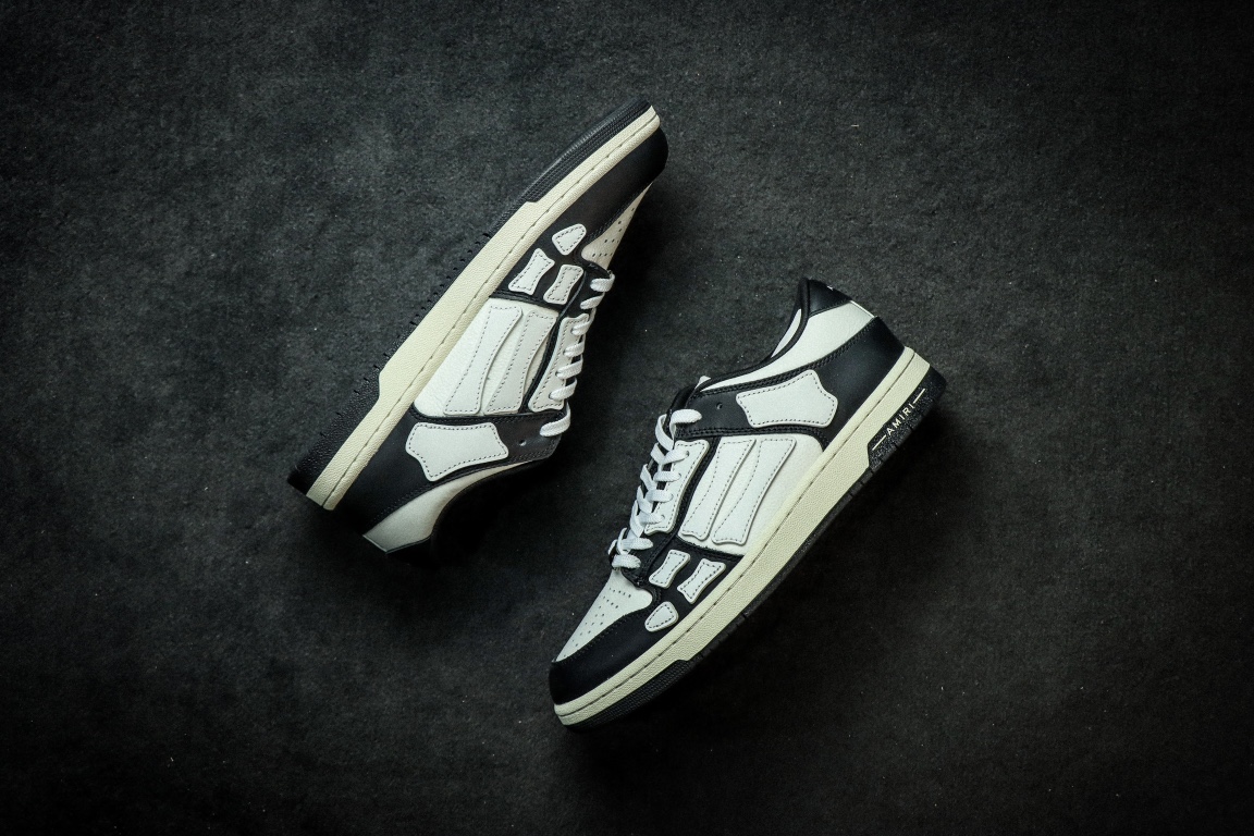 AMIRI Skel Top Low White Black White