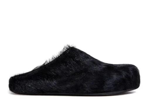 Marn* Fussbet Sabot calf-hair slippers